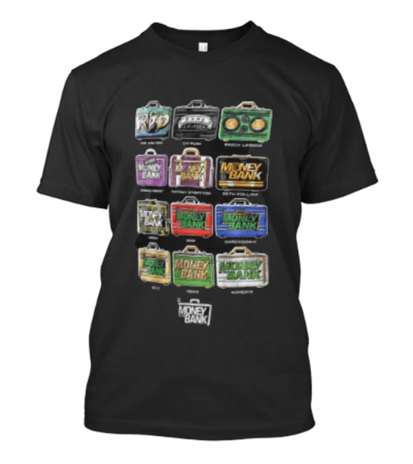 WWE Rob Van Dam CM Punk Brock Lesnar Money In The Bank Briefcases Collection T-Shirt