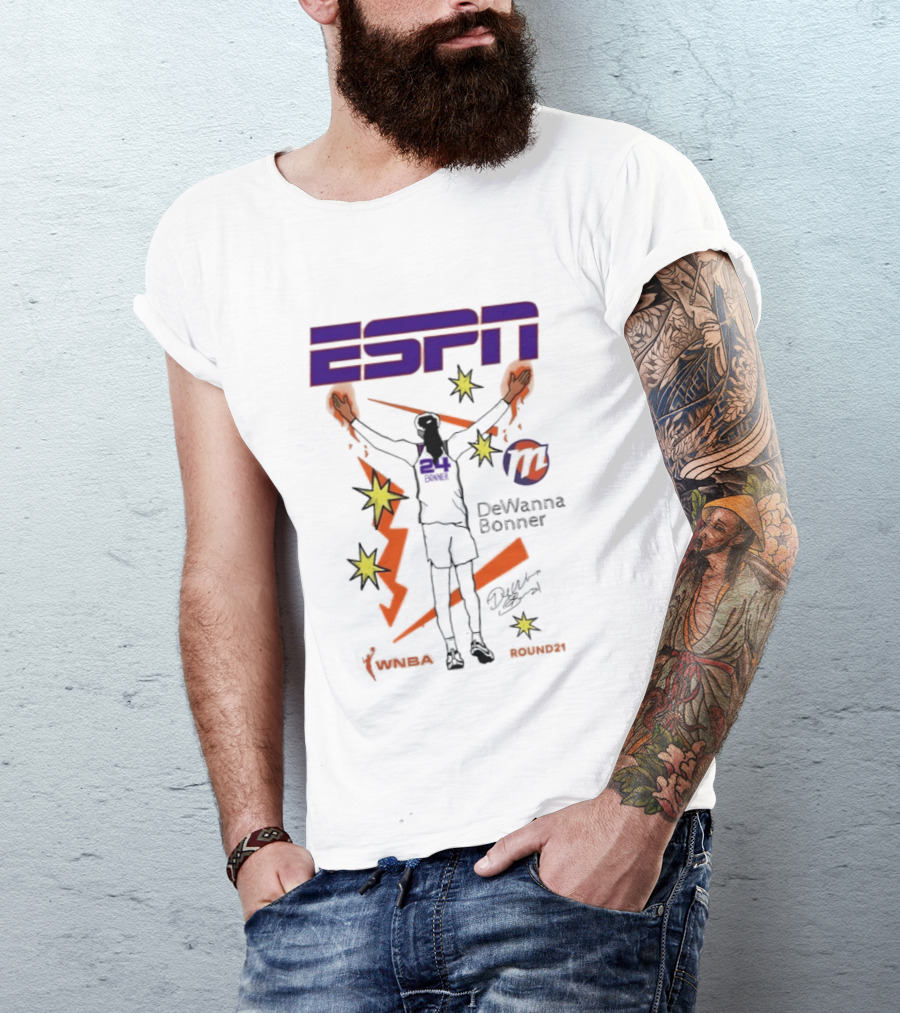 ESPN DeWanna Bonner No 24 WNBA Sun Mercury Round21 T-Shirt