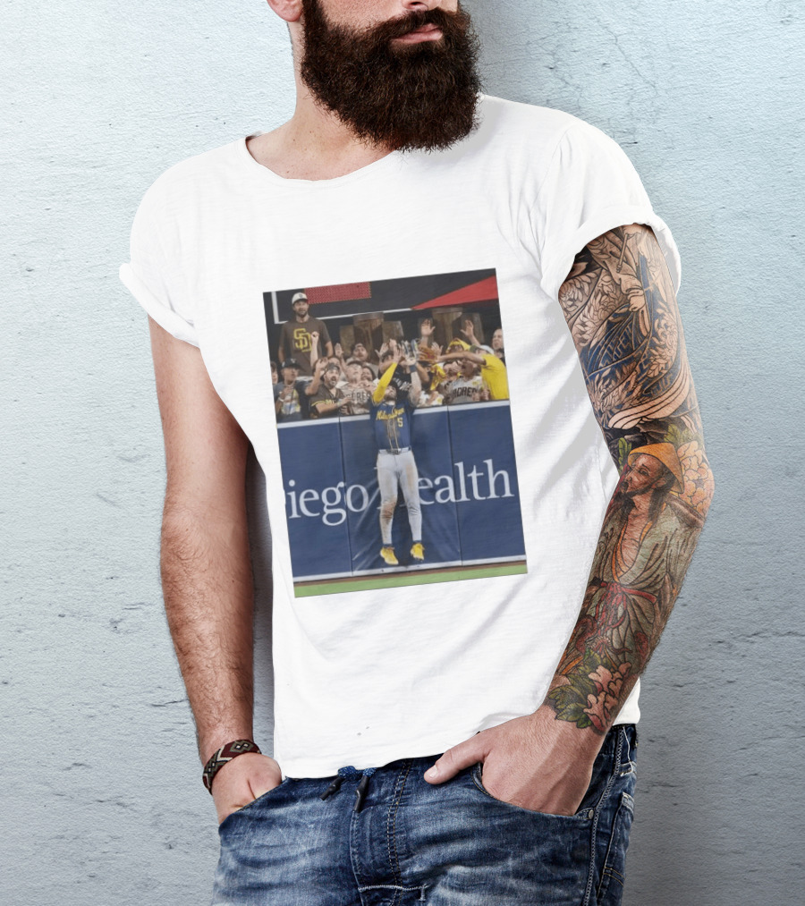 Milwaukee Brewers Garrett Mitchell Incredible Game Saving Catch Padres Fans T-Shirt