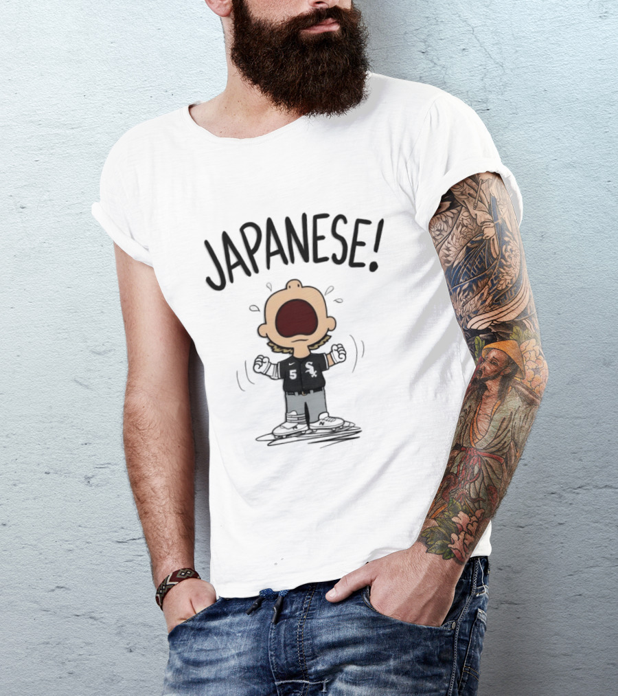 Japanese Chicago White Sox No 5 Peanuts Cartoon T-Shirt