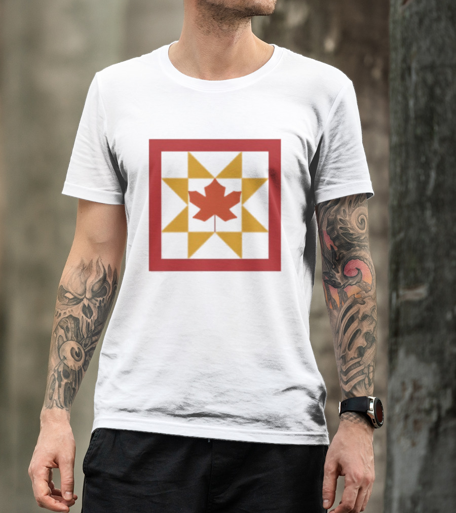 Kentucky Fall Quilt Maple Leaf Star Patchwork T-Shirt