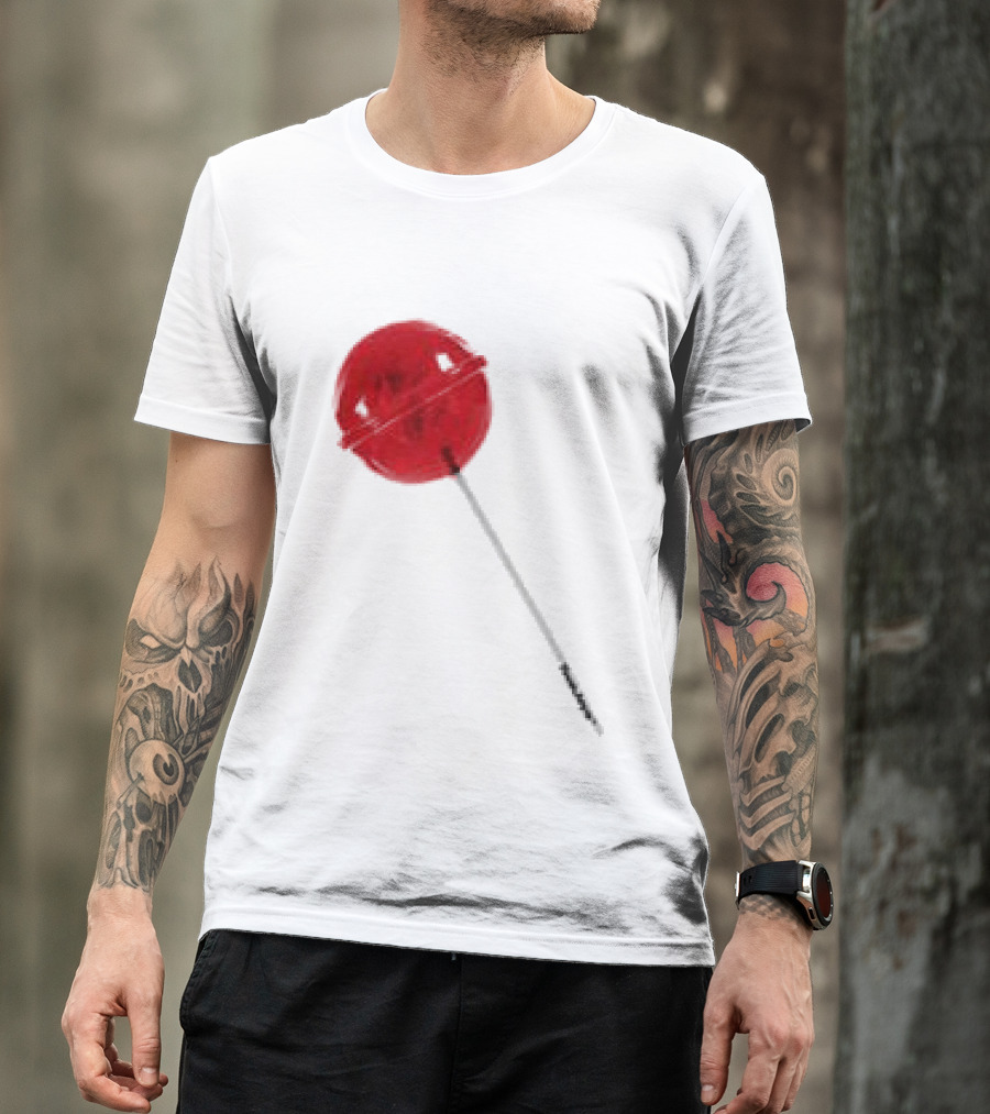 Twojeys Lollipop White Red Candy Stick T-Shirt