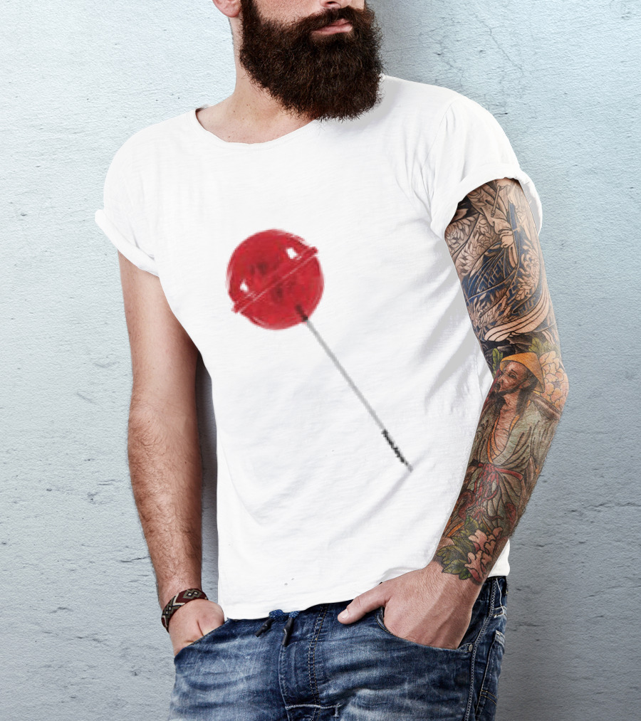 Twojeys Lollipop White Red Candy Stick T-Shirt