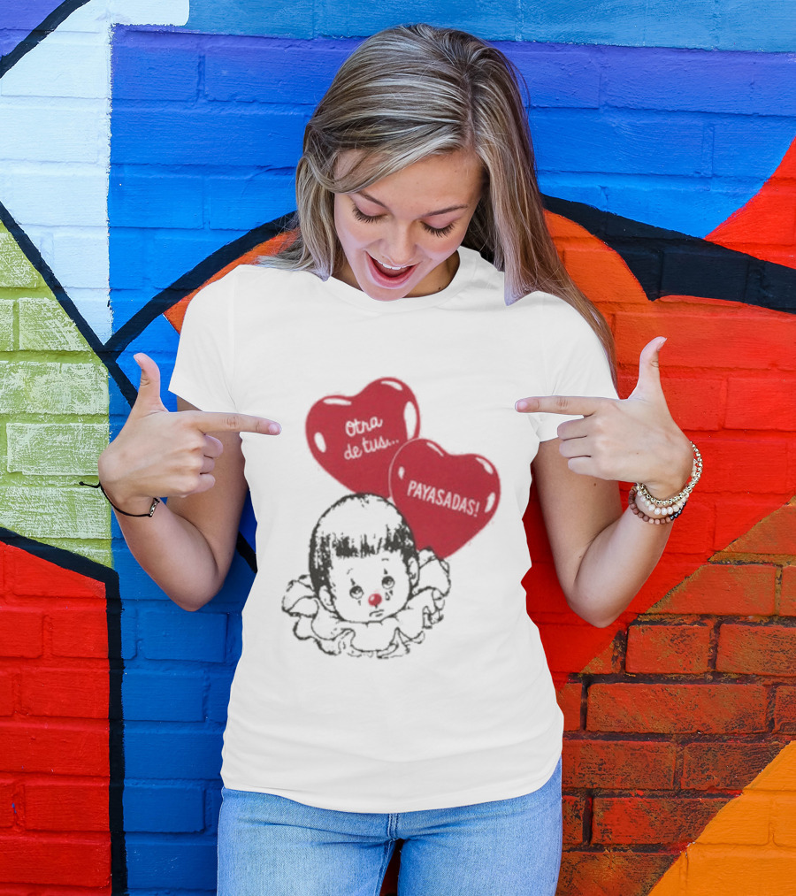 Willy Chavarria Payasadas Red Heart Balloons And Child Clown T-Shirt
