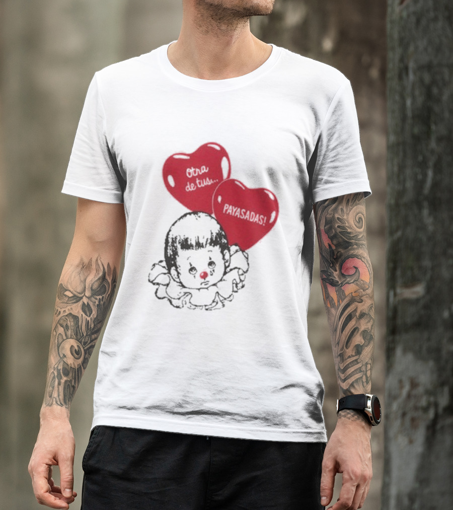 Willy Chavarria Payasadas Red Heart Balloons And Child Clown T-Shirt