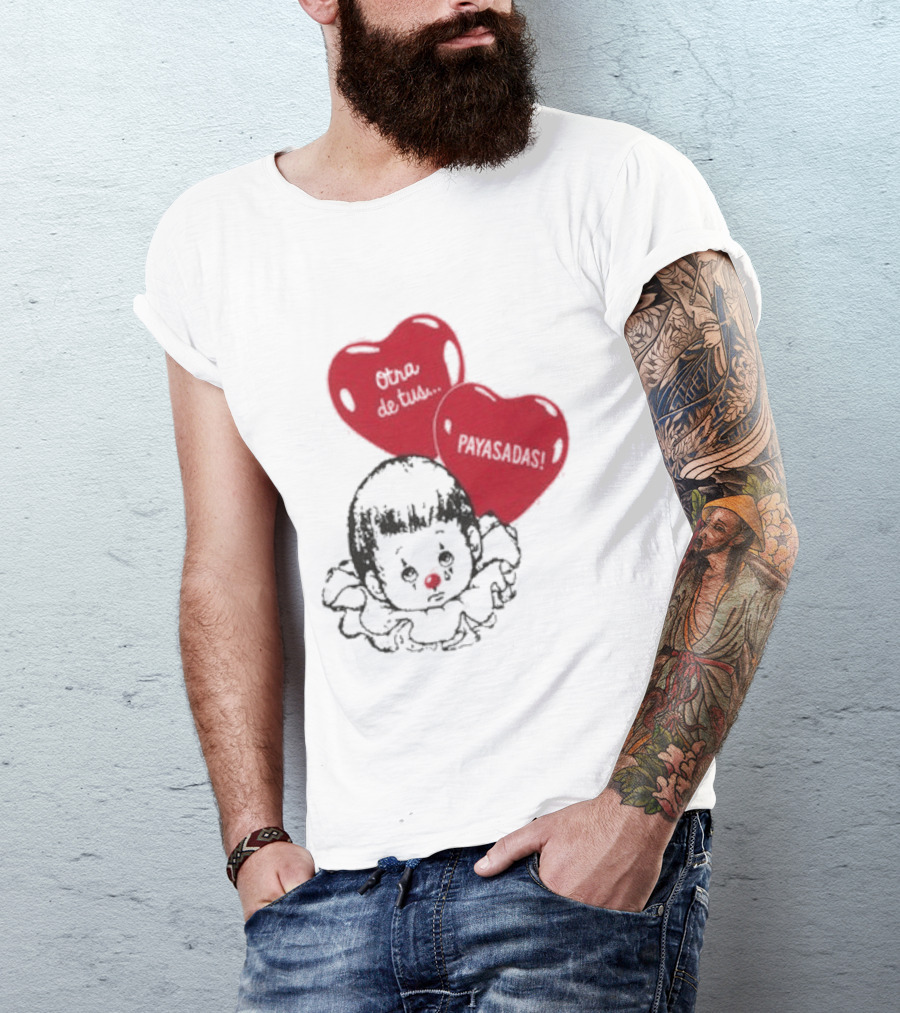 Willy Chavarria Payasadas Red Heart Balloons And Child Clown T-Shirt