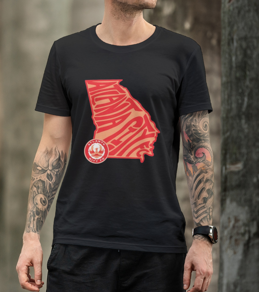 Atlanta City FC Groovy Team State Map Ensemble T-Shirt