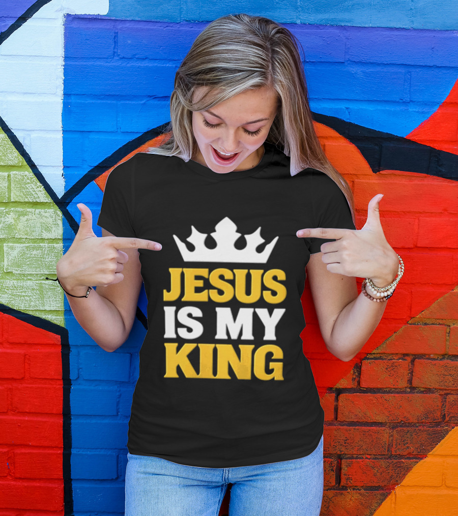 Jesus Is My King White Crown Christian Faith T-Shirt
