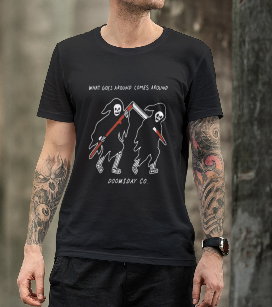 What Goes Around Comes Around Doomsday Co Black Grim Reaper T-Shirt