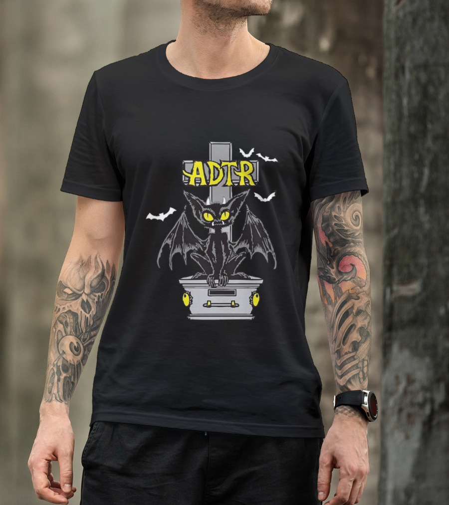 ADTR Halloween 2026 Dead And Buried Gargoyle With Bats T-Shirt