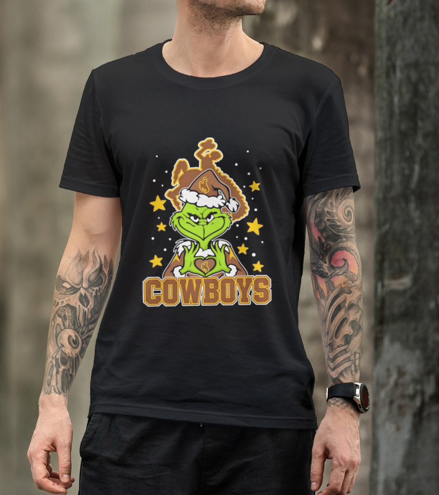 Grinch Cowboys Christmas Wyoming College Football T-Shirt