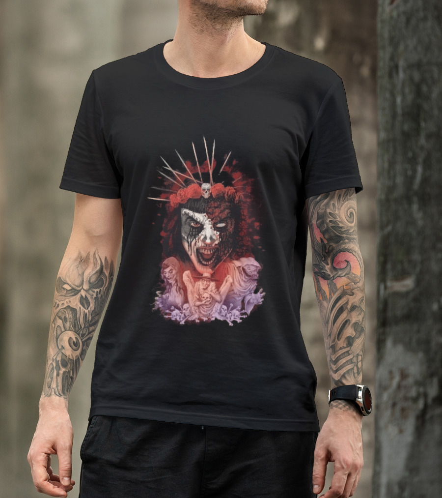 Universal Halloween Horror Nights 2026 Masked Horror Queen And Ghoulish Figures T-Shirt