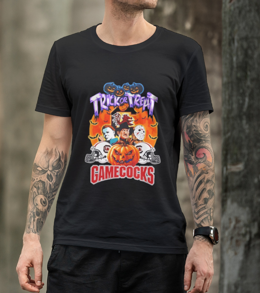 South Carolina Gamecocks Halloween 2026 Horror Characters Trick Or Treat T-Shirt