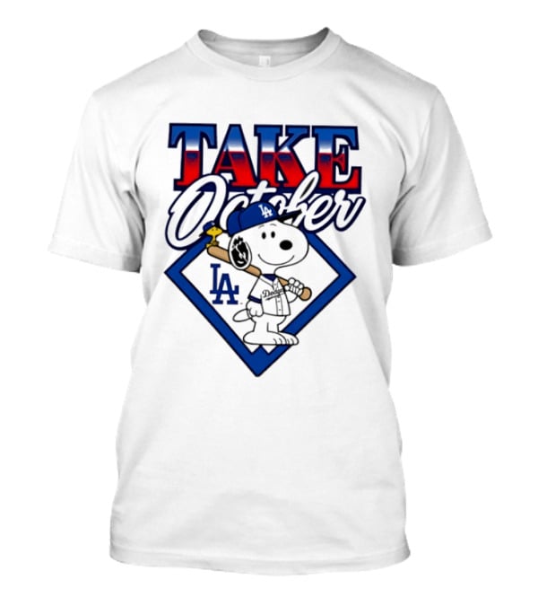 Los Angeles Dodgers Take October Snoopy Baseball Collaboration T-Shirt