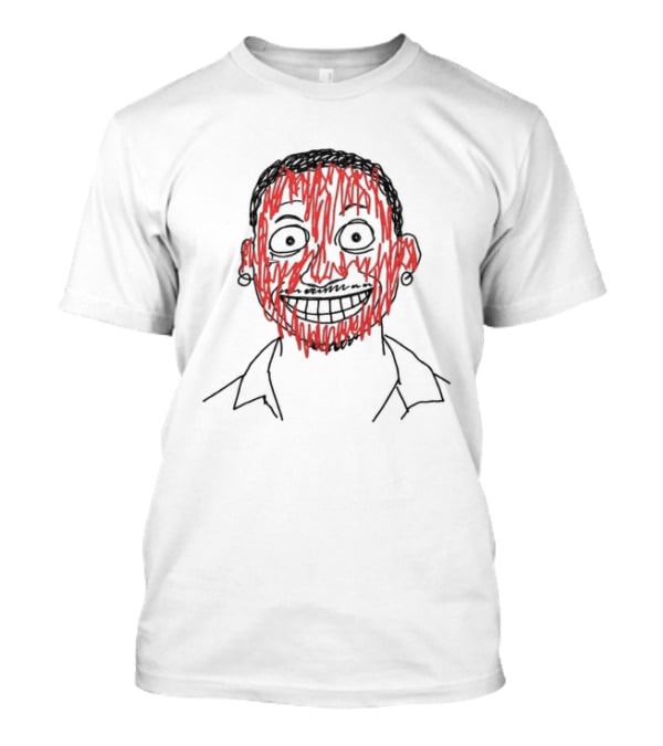 Night Lovell Store Scribble Ringer Nightmarish Grinning Face T-Shirt