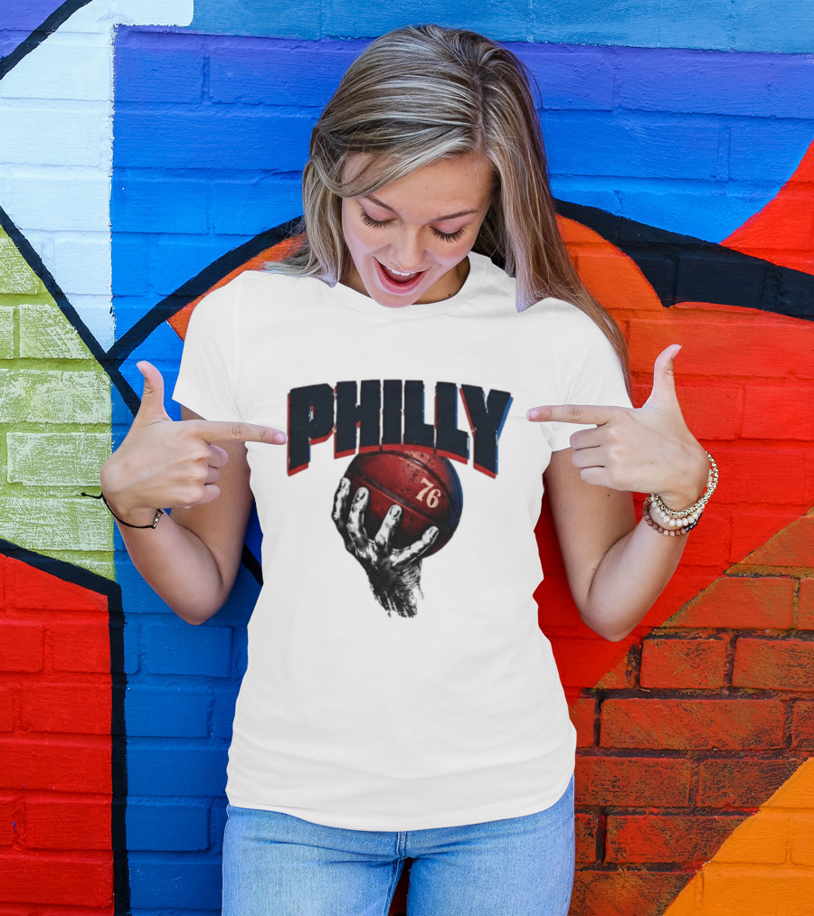 Philly Basketball 76 Hand T-Shirt