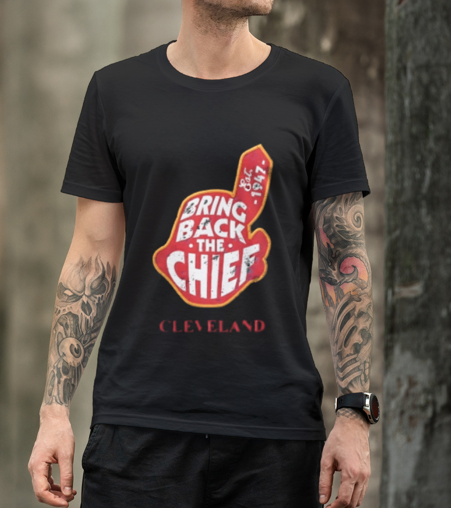 Bring Back The Chief Est. 1947 Foam Finger Red Yellow Cleveland T-Shirt