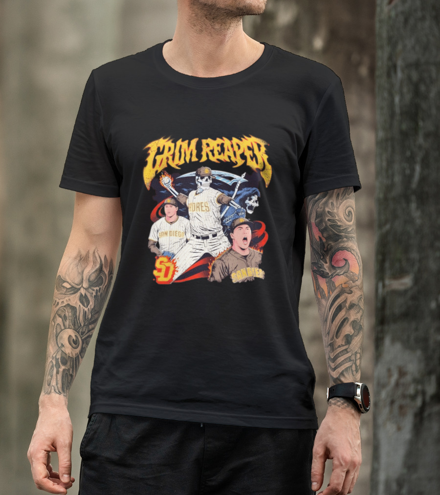 Grim Reaper Padres San Diego Baseball SD T-Shirt