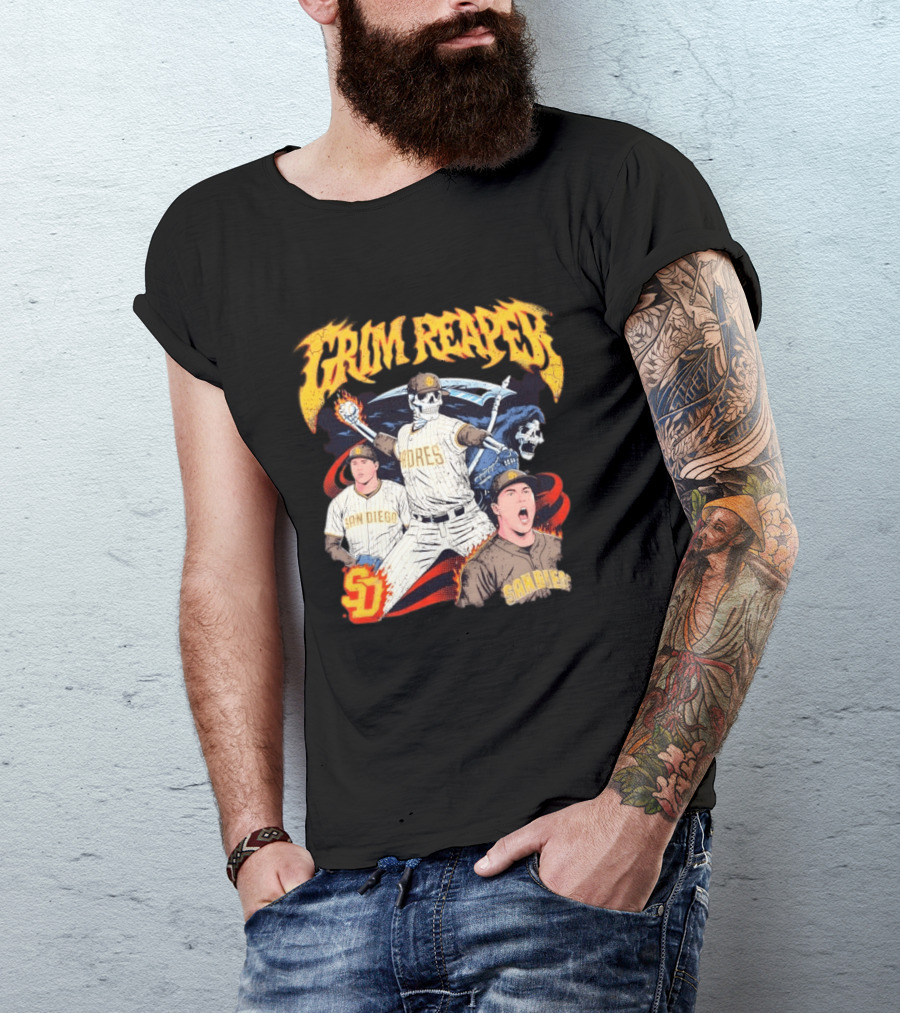 Grim Reaper Padres San Diego Baseball SD T-Shirt