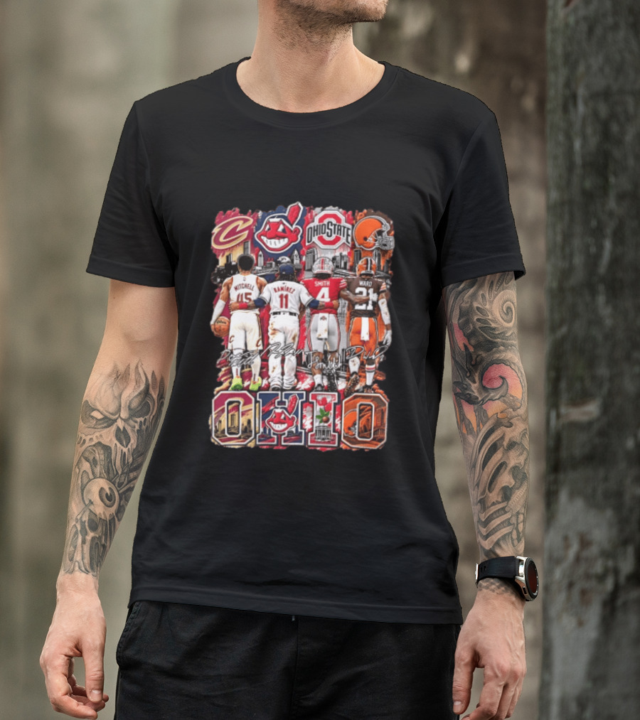 Ohio Cavaliers Guardians Buckeyes Browns Mitchell Ramirez Smith Ward T-Shirt