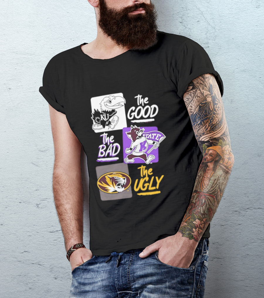Kansas Jayhawks Wildcats Tigers The Good The Bad The Ugly T-Shirt