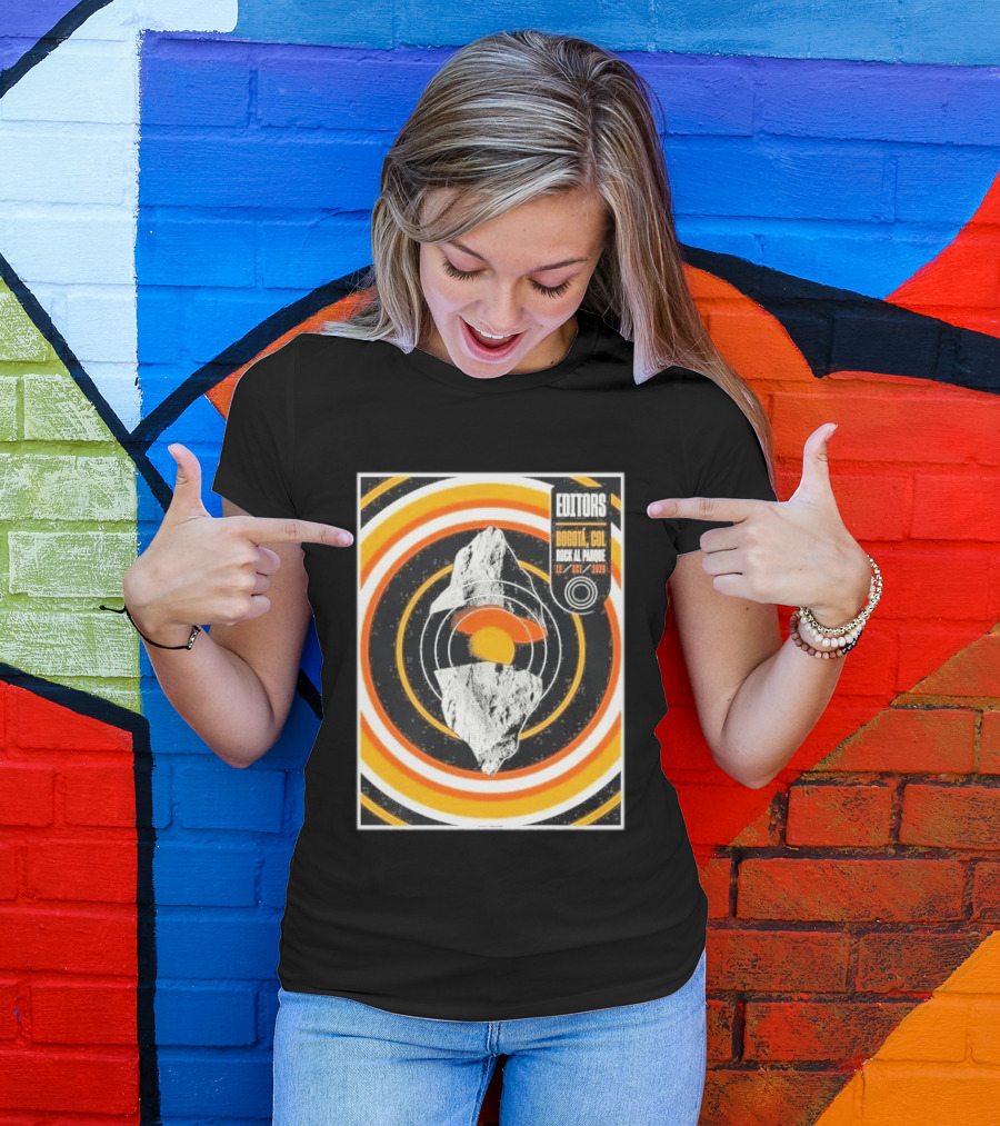Editors Band Bogota Colombia Rock Al Parque October 12 2026 Concert Retro Circles And Mountain T-Shirt