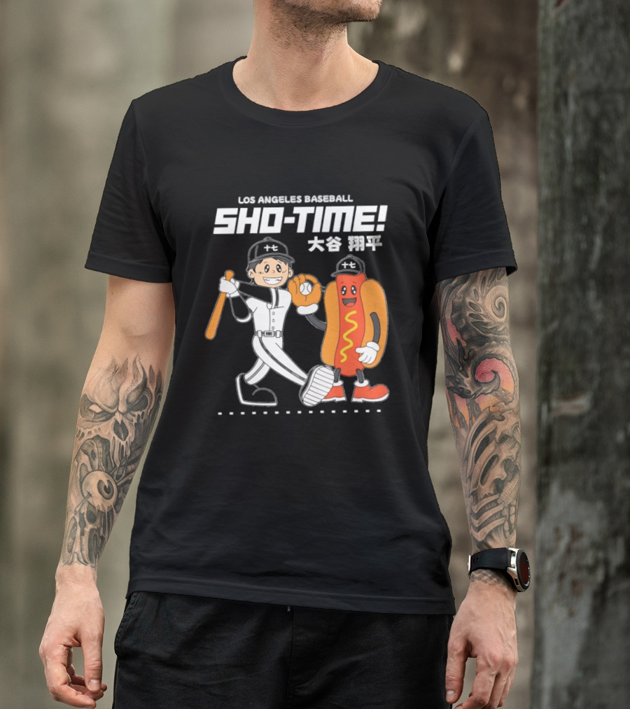 Los Angeles Baseball Sho Time Shohei Ohtani Hotdog T-Shirt