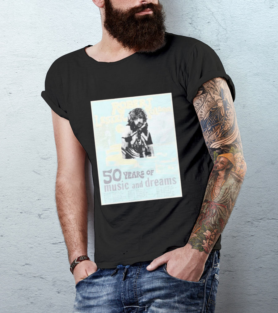 Robert Lester Folsom 50 Years Of Music And Dreams Tour 2026 Atlanta GA To Brussels BE Dates Short Black T-Shirt
