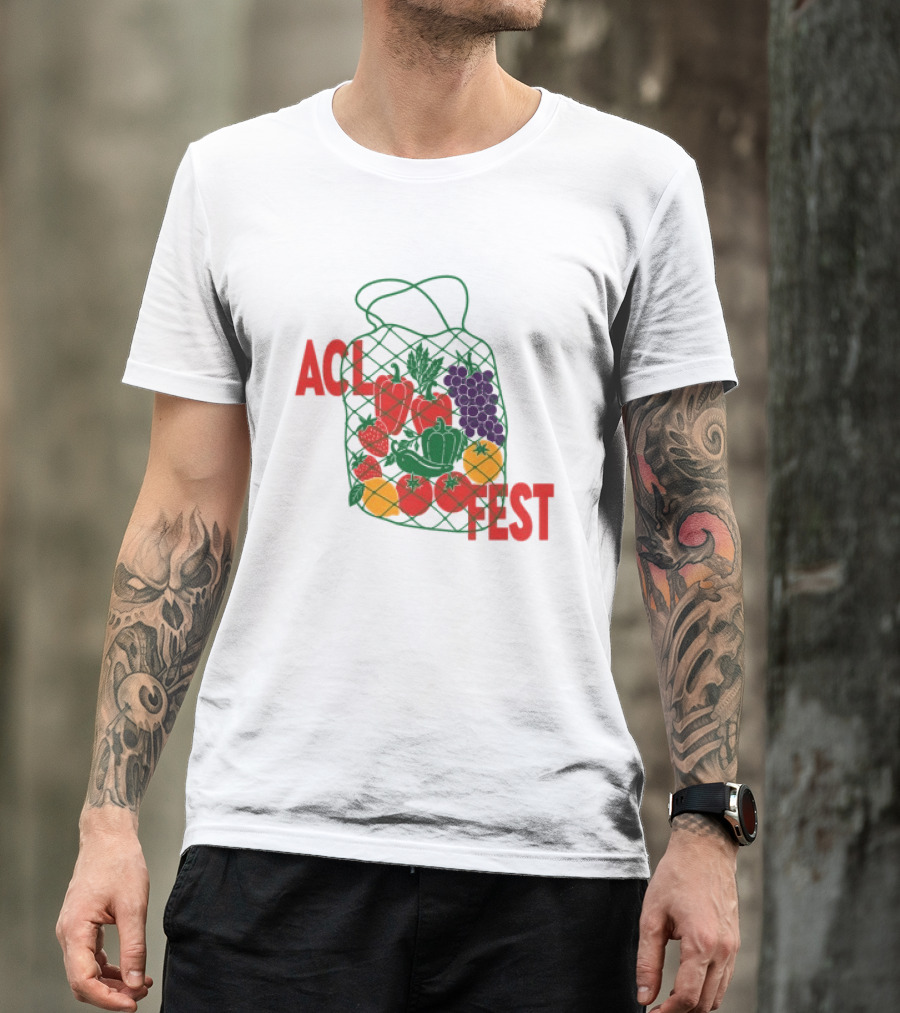 ACL Festival Women's Market Crop Top Lineup Veggie Bag T-Shirt