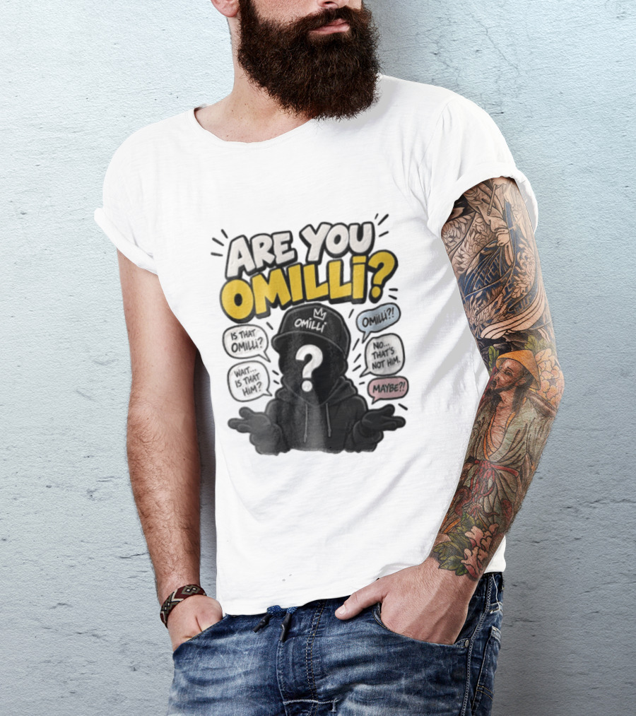 Are You Omilli Mystery Creator Streamer Iconic Question Marks And Quotes T-Shirt