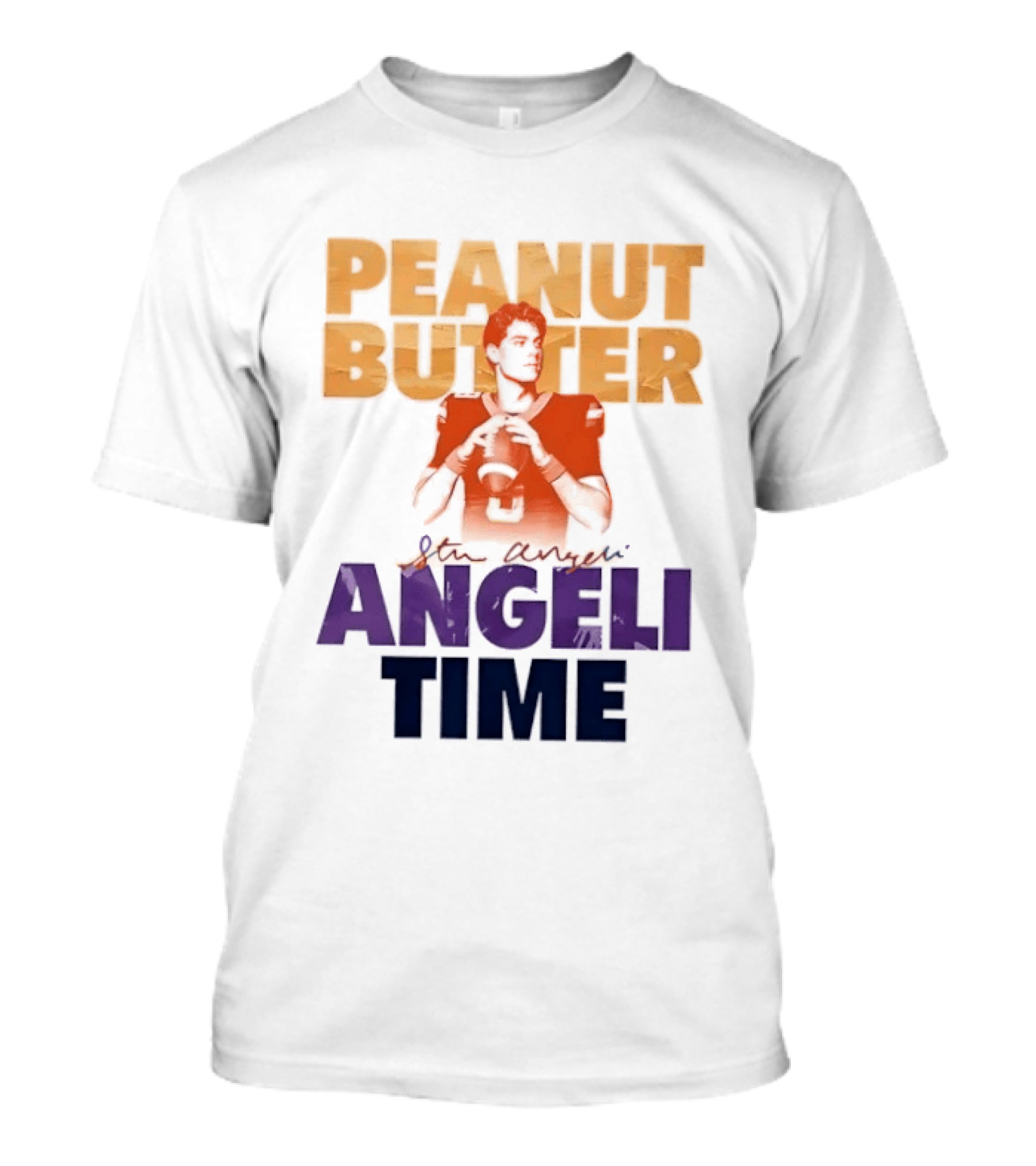 Peanut Butter Steve Angeli Time Football Player Holding Ball T-Shirt