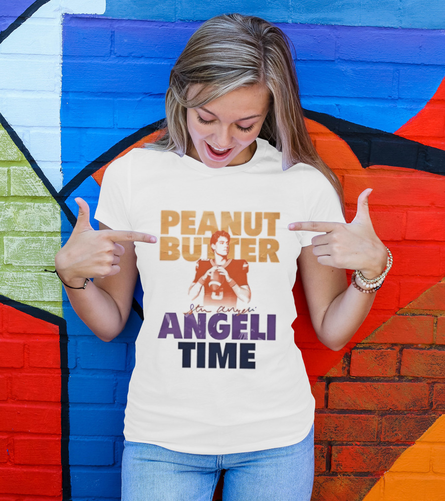 Peanut Butter Steve Angeli Time Football Player Holding Ball T-Shirt