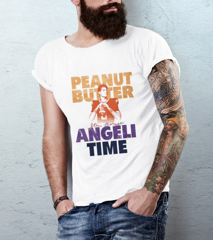 Peanut Butter Steve Angeli Time Football Player Holding Ball T-Shirt