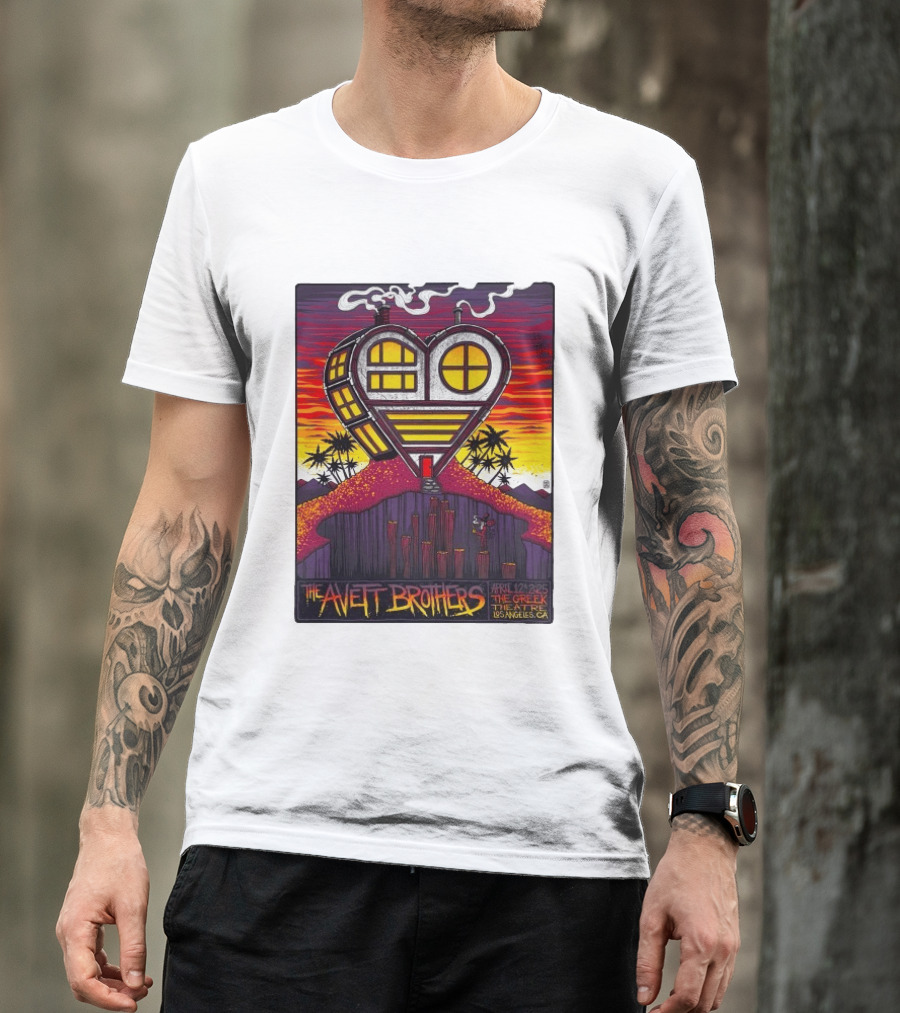 The Avett Brothers Heart Shaped House Greek Theater Los Angeles CA April 12 2025 T-Shirt
