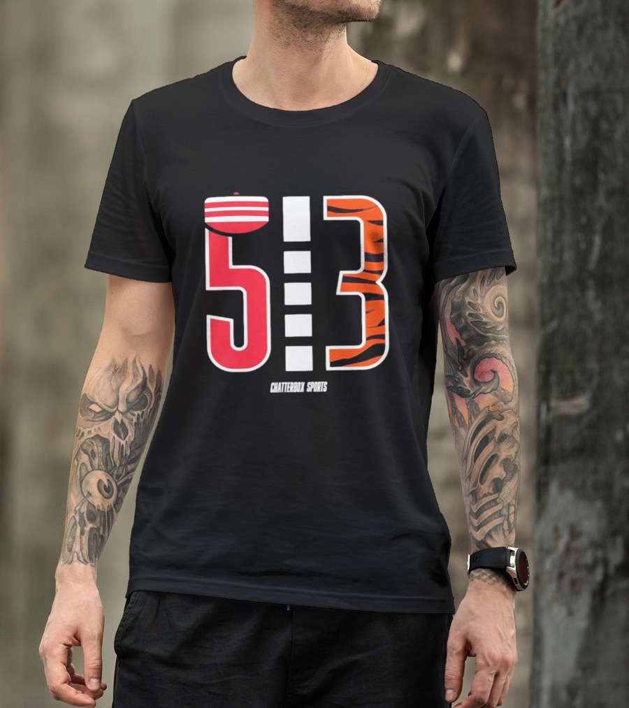 513 Cincinnati Bengals Helmet Tiger Stripes Chatterbox Sports T-Shirt