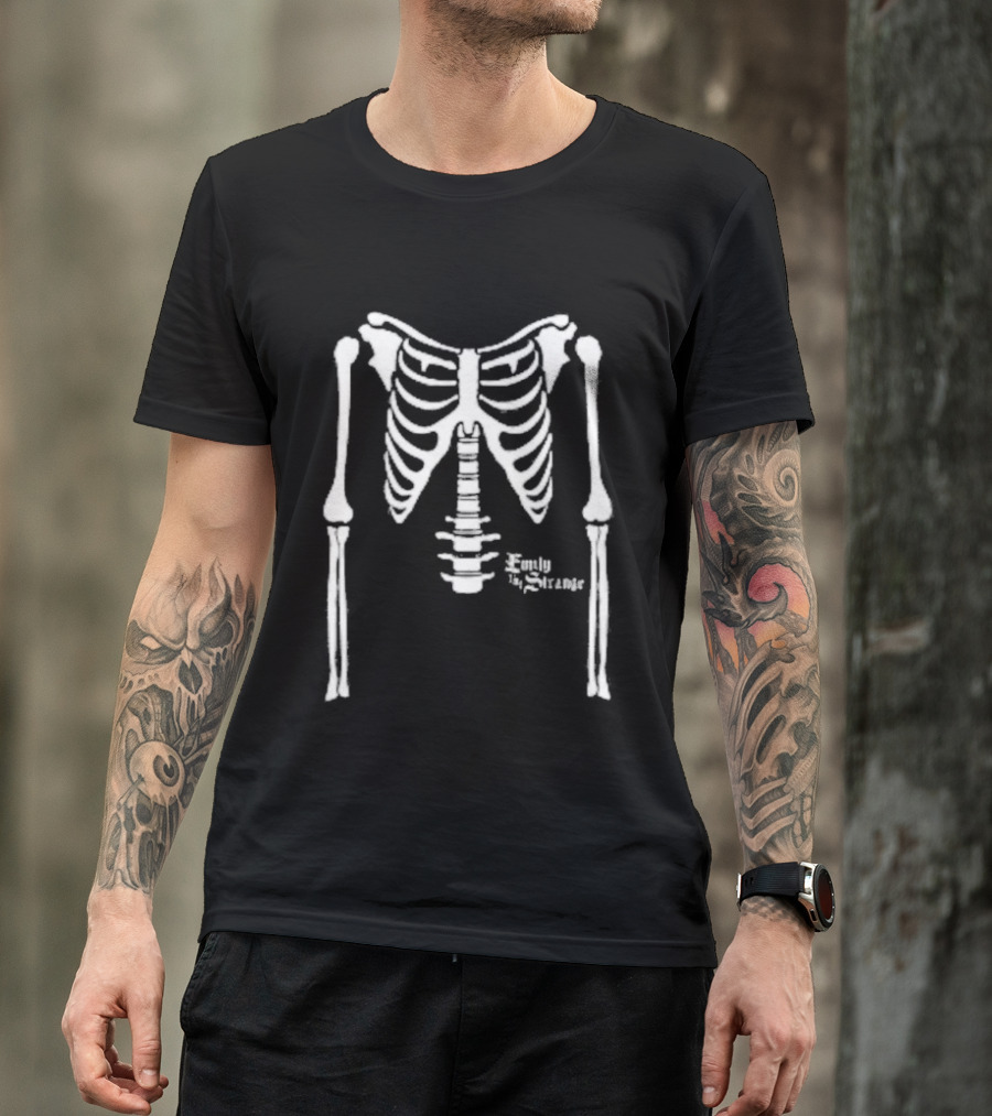 Emily Strange Skeleton Ribcage Bones T-Shirt