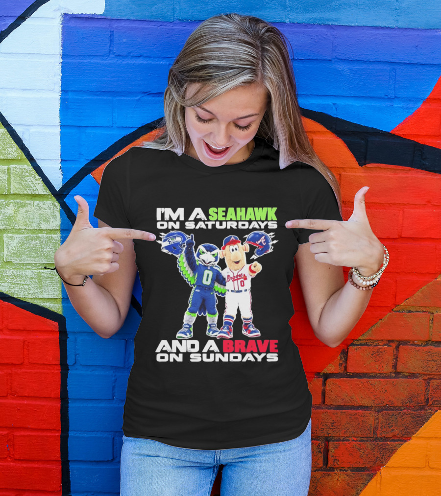 I'm A Seahawk On Saturdays And A Brave On Sundays T-Shirt