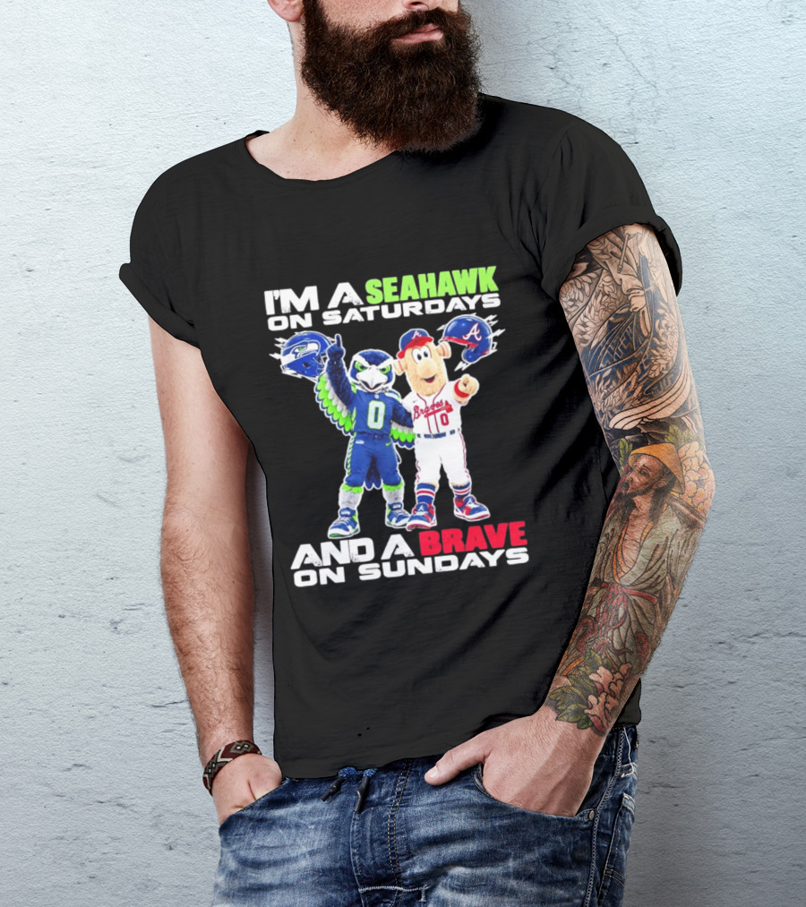I'm A Seahawk On Saturdays And A Brave On Sundays T-Shirt