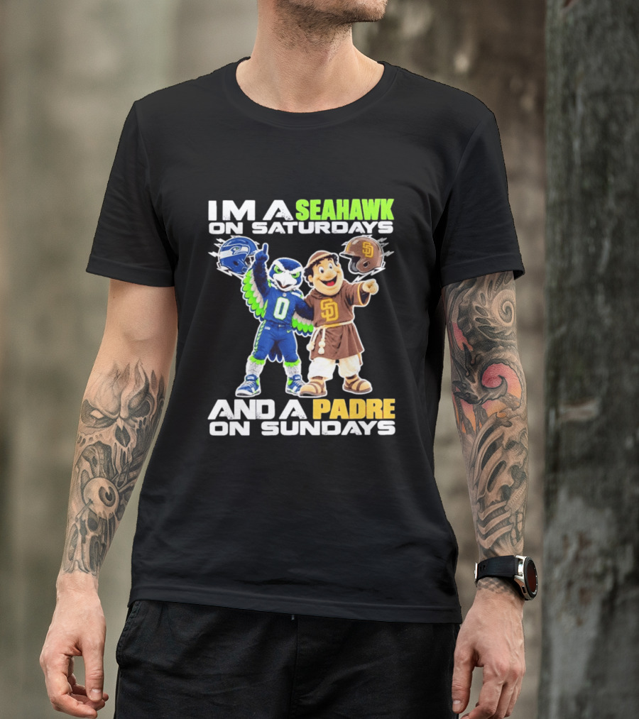 I'm A Seahawk On Saturdays And A Padre On Sundays T-Shirt