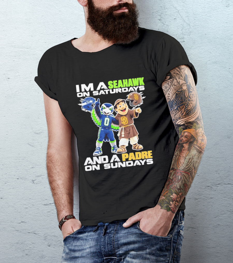 I'm A Seahawk On Saturdays And A Padre On Sundays T-Shirt