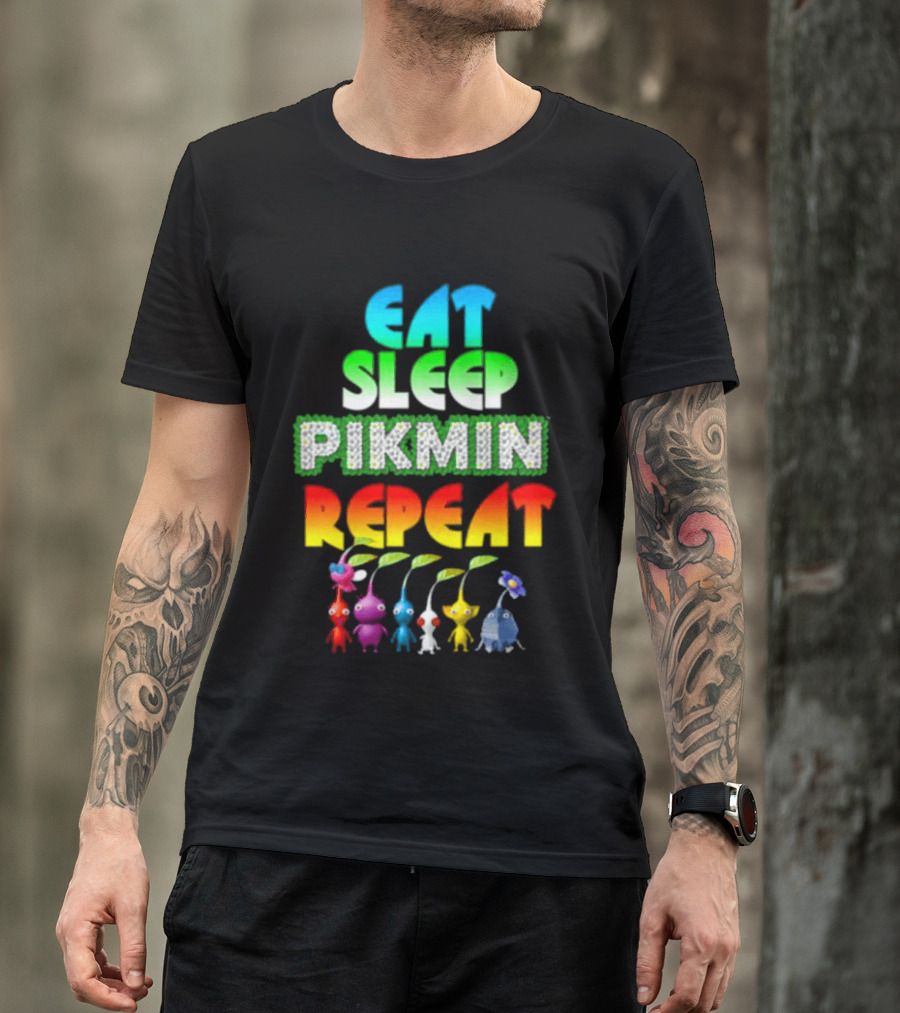 Eat Sleep Pikmin Repeat Game Lover T-Shirt