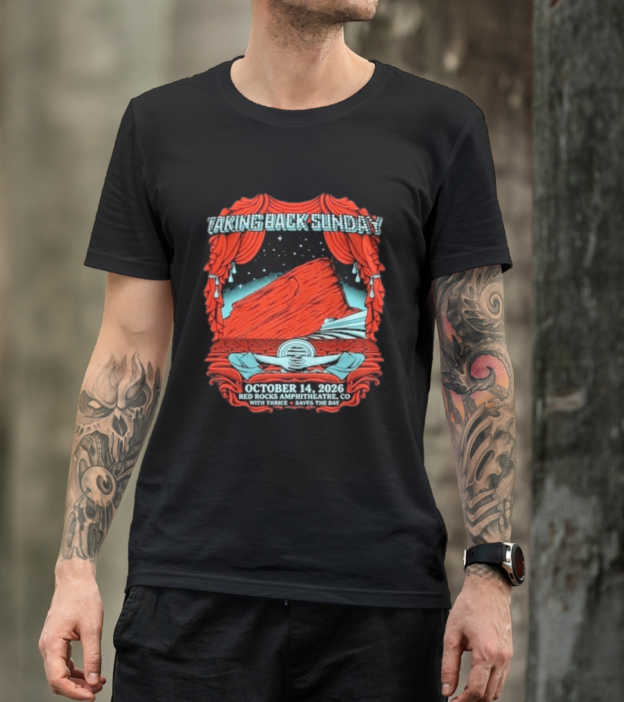 Taking Back Sunday Red Rocks Amphitheatre October 14 2026 With Thrice Saves The Day T-Shirt