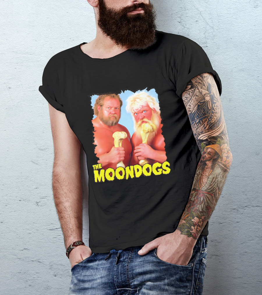 The Moondogs Wrestling Tag Team Iconic Bone Props T-Shirt