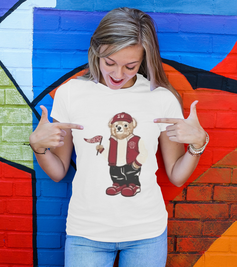 Indiana Hoosiers Polo Bear IU Jacket And Cap T-Shirt
