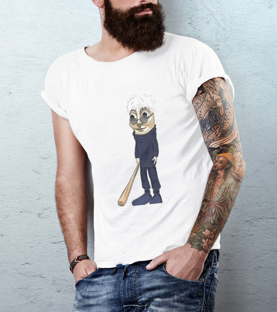 Gojo Satoru Crossover Tung Tung Tung Sahur Character Fusion T-Shirt