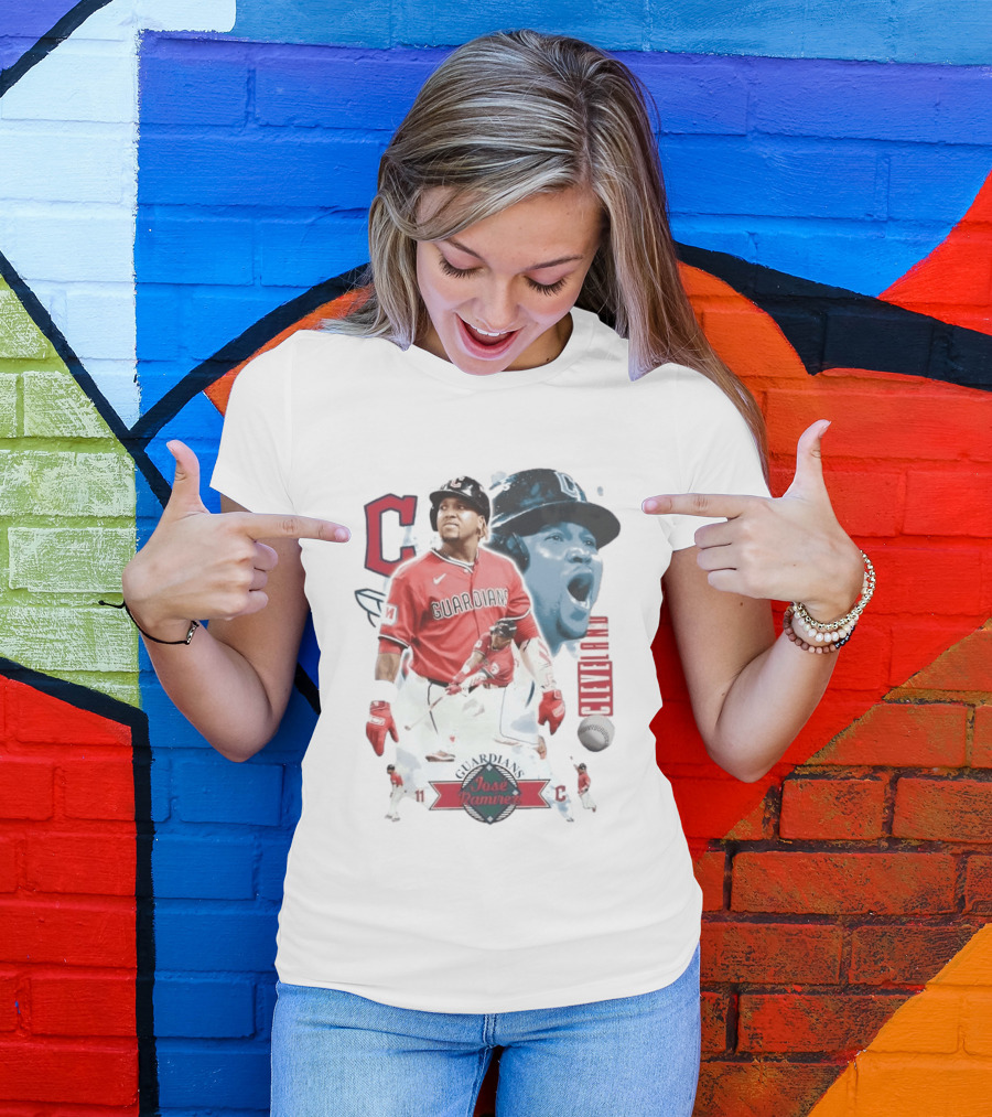 Cleveland Guardians José Ramírez 11 Collage Baseball T-Shirt
