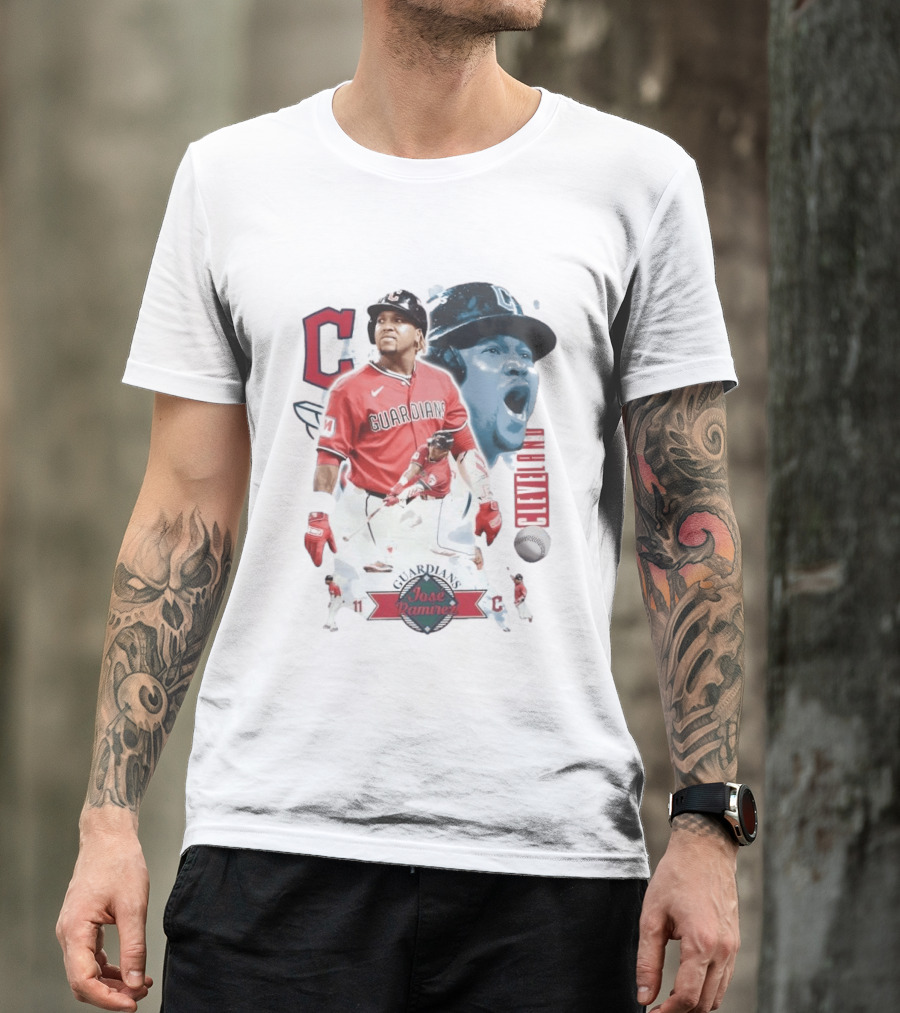 Cleveland Guardians José Ramírez 11 Collage Baseball T-Shirt
