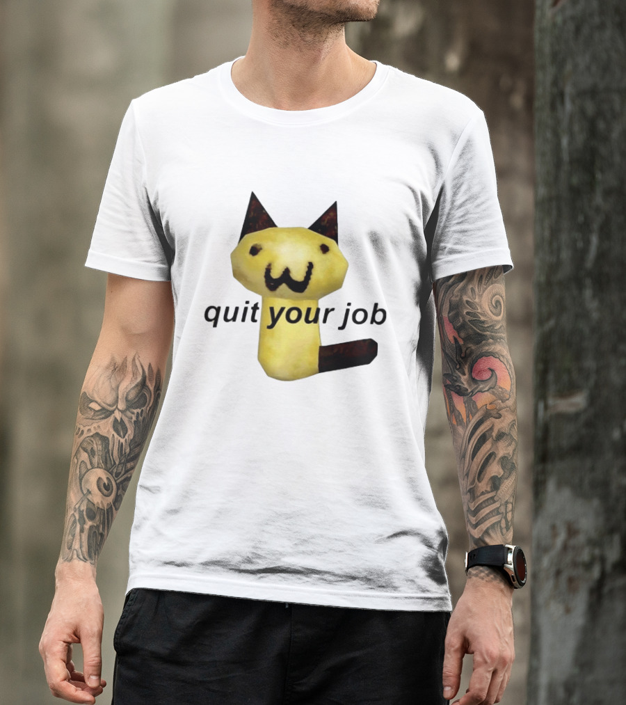 Quit Your Job Potato Cat Meme T-Shirt
