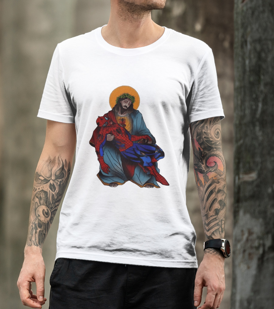 Spider Man Jesus Pieta Marvel T-Shirt