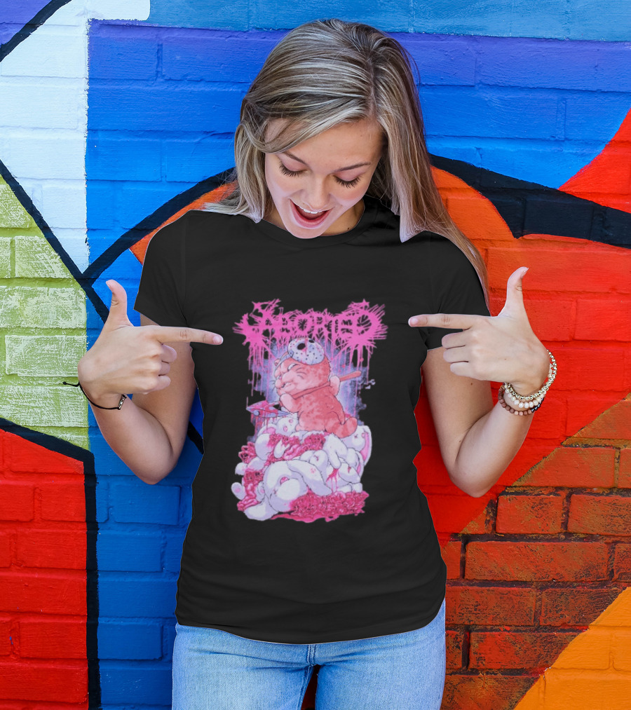 Aborted Murder Kitty Masked Plush With Axe Bunny Pile T-Shirt